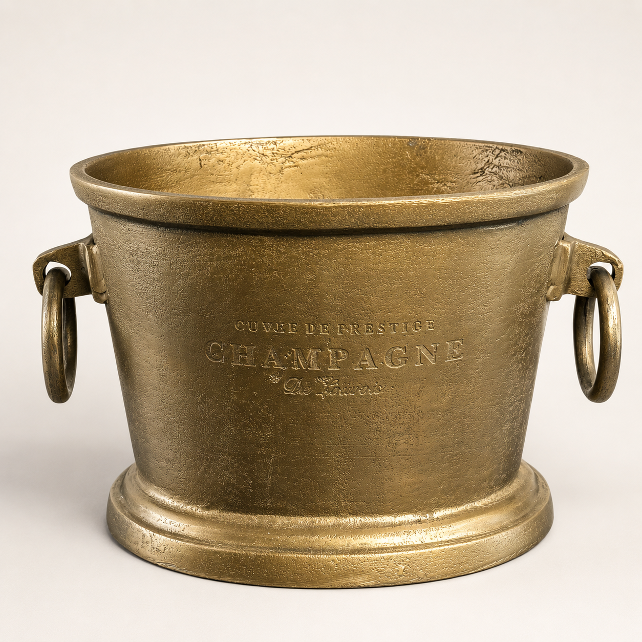 Antique Brass Solid Cast Engraved Champagne Ice Bucket | Wine Cooler