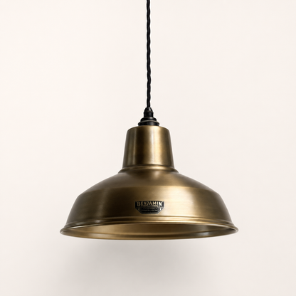 Filby Antique Brass RLM Lampshade Pendant Light - 12.5 Inch