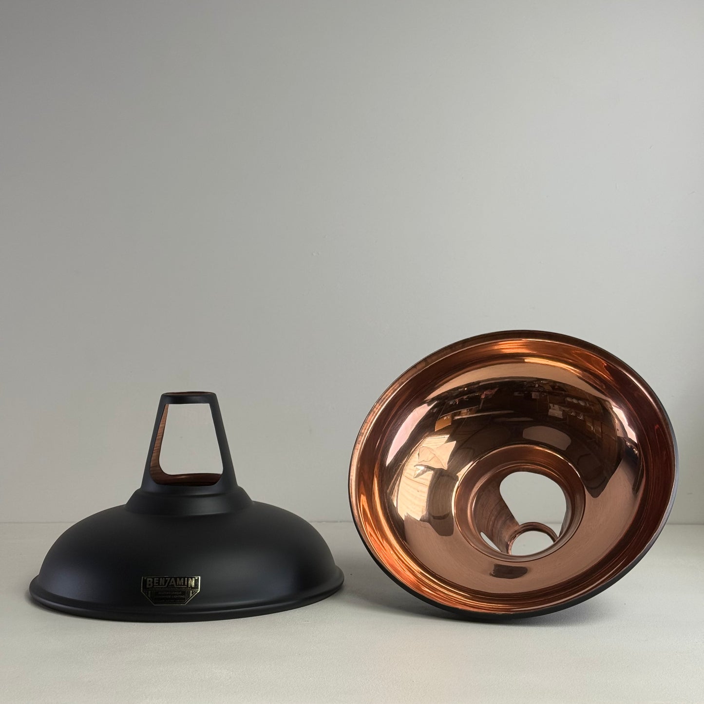 Cawston - Matt Black & Solid Copper Lampshade Slotted Design Pendant Ceiling Light - 11 Inch *Pre Order*