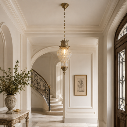 French Louis XIV Versailles Hanging Hall Lantern Pendant Light