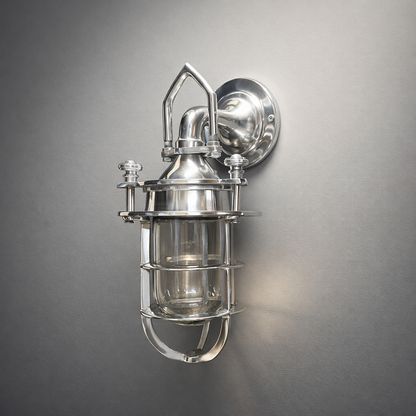 Kelling ~ Bulkhead Outdoor & Bathroom Sconce Wall Light Solid Polished Aluminium  |  11 Inch