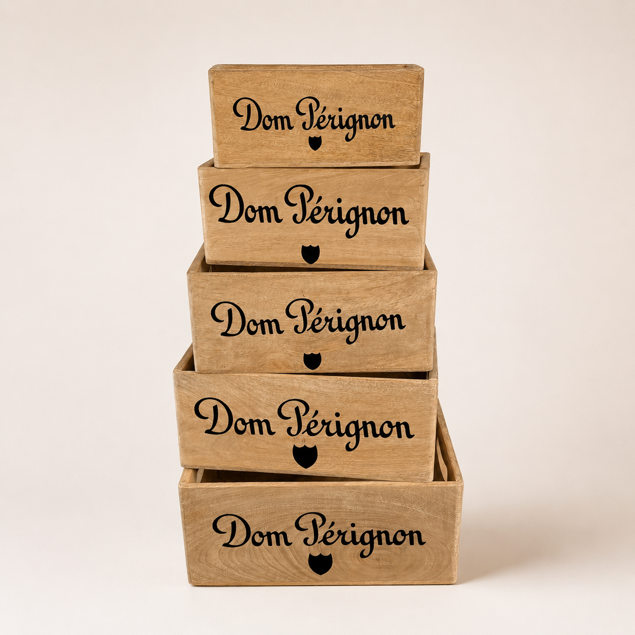 Dom Pérignon Style Wooden Champagne Storage Crates | Wood Display Boxes