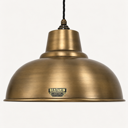 Salthouse XL Antique Brass Dome Lampshade Pendant Light 14.5 Inch