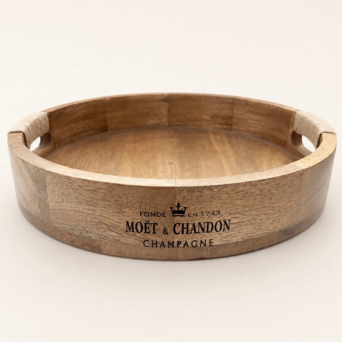 Moët & Chandon Champagne Medium Round Wooden Serving Tray - 31cm