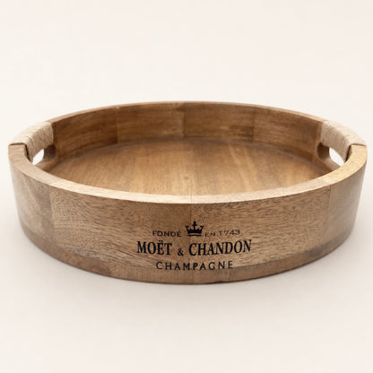 Moët & Chandon Champagne Medium Round Wooden Serving Tray - 31cm
