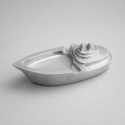 Nautical Cast Aluminium Boat Ashtray | Yacht & Bar Decor