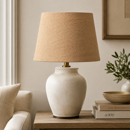 Natural Woven Hessian Tapered Drum Lampshade