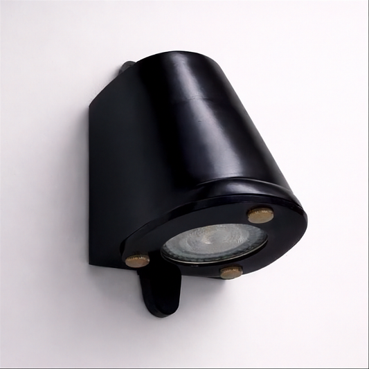 Holt ~ Matt Black Mast Down Wall Light Mains LED Outdoor & Bathroom