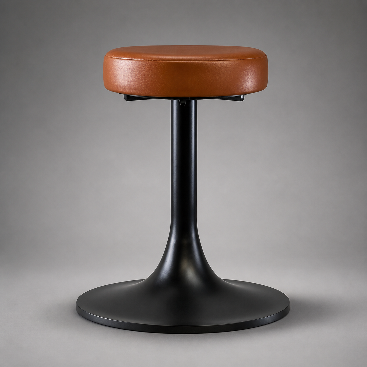 Matt Black Leather Seat 1970s Vintage Inspired Andy Stool Schoolhouse