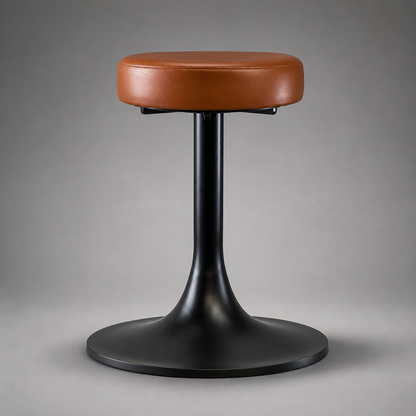 Matt Black Leather Seat 1970s Vintage Inspired Andy Stool Schoolhouse