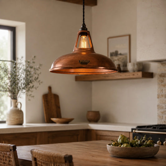 Cawston XL Antique Copper Coolicon Pendant Light - 14 Inch
