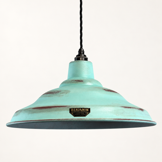 Bawsey Copper Verdigris Lampshade Pendant Light - 16 Inch
