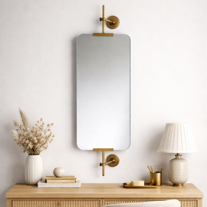 Antique Brass Portrait Mirror Handmade Swivel Wall Glass Mirror *Pre Order*