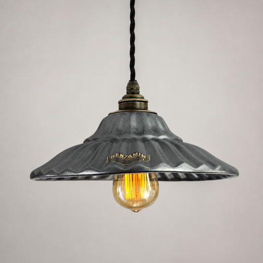 Lenwade Pewter Grey Ceramic Pendant Light Shade