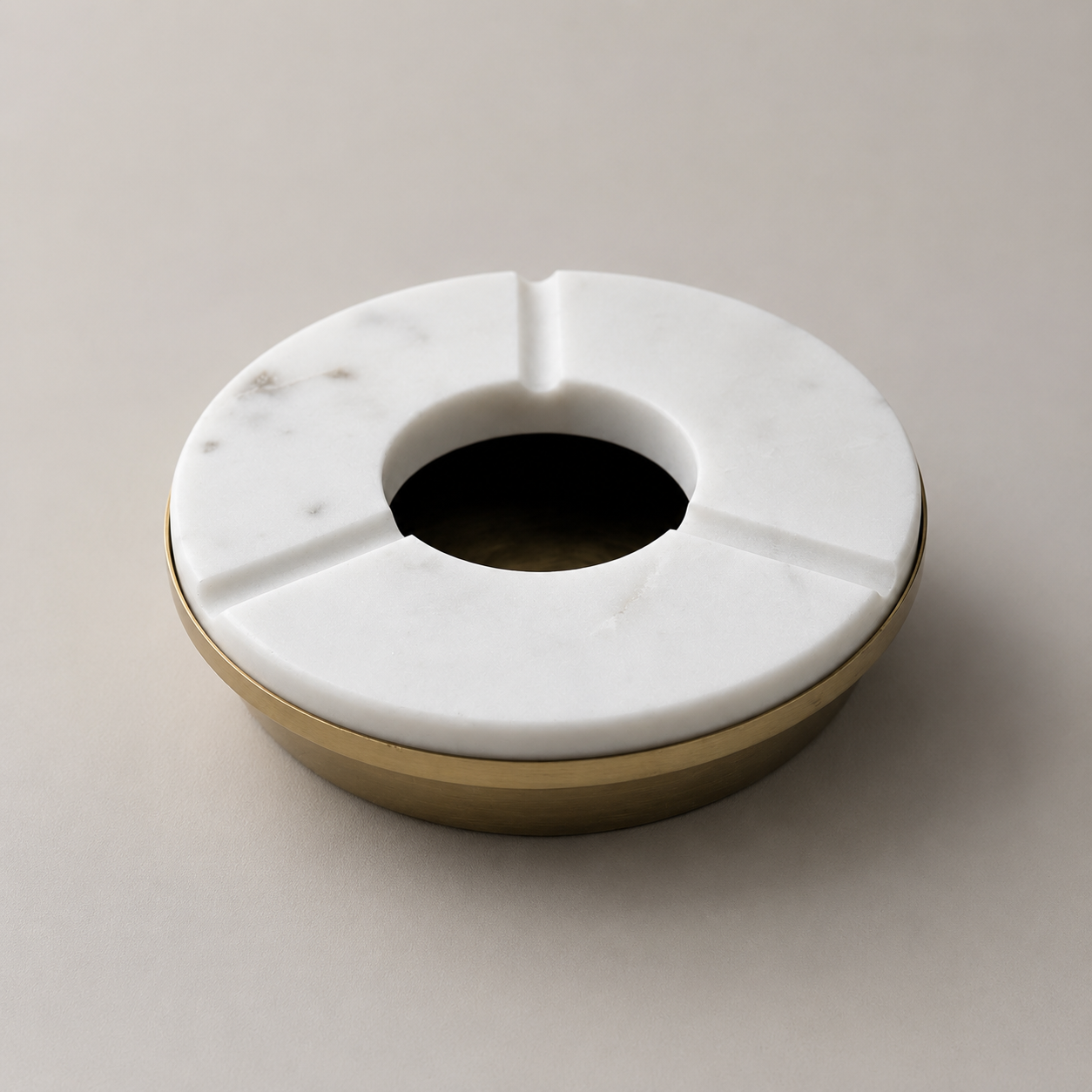 Marble Cigar Ashtray Brass Cigarette Holder Catchall Tray Handcrafted Gift