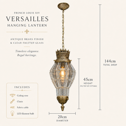 French Louis XIV Versailles Hanging Hall Lantern Pendant Light