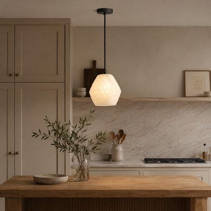 Opal Prismatic Glass Pendant Light |  Vintage Kitchen & Bar Ceiling Shade