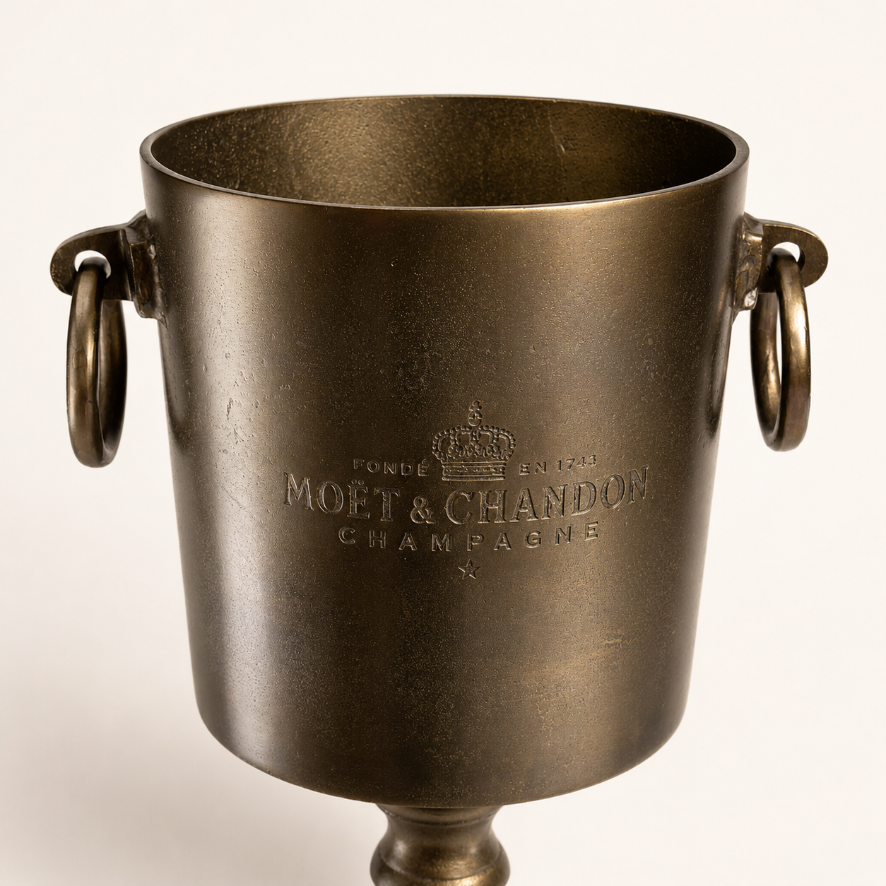 Moët & Chandon Antique Brass Champagne Ice Bucket Stand | Floor Standing Wine Cooler