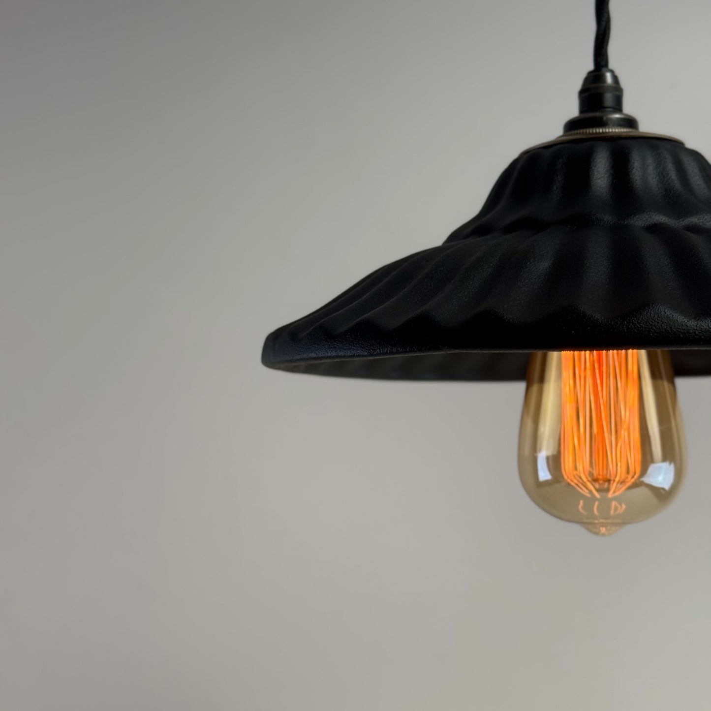Lenwade - Matt Black Ceramic Shade Light Pendant Odette