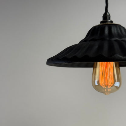 Lenwade - Matt Black Ceramic Shade Light Pendant Odette