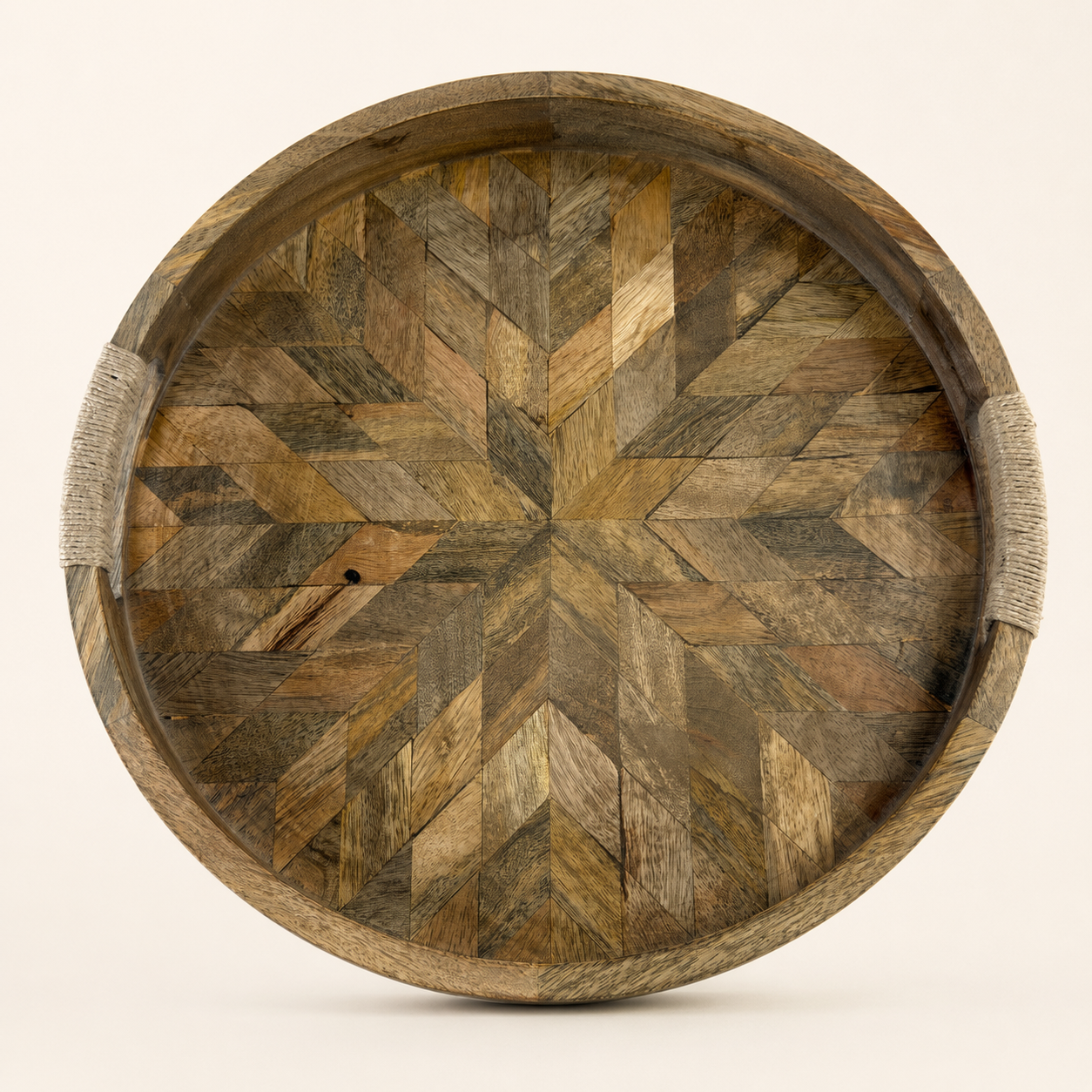 Moët & Chandon Wooden Champagne Round Serving Patchwork Tray | 37cm