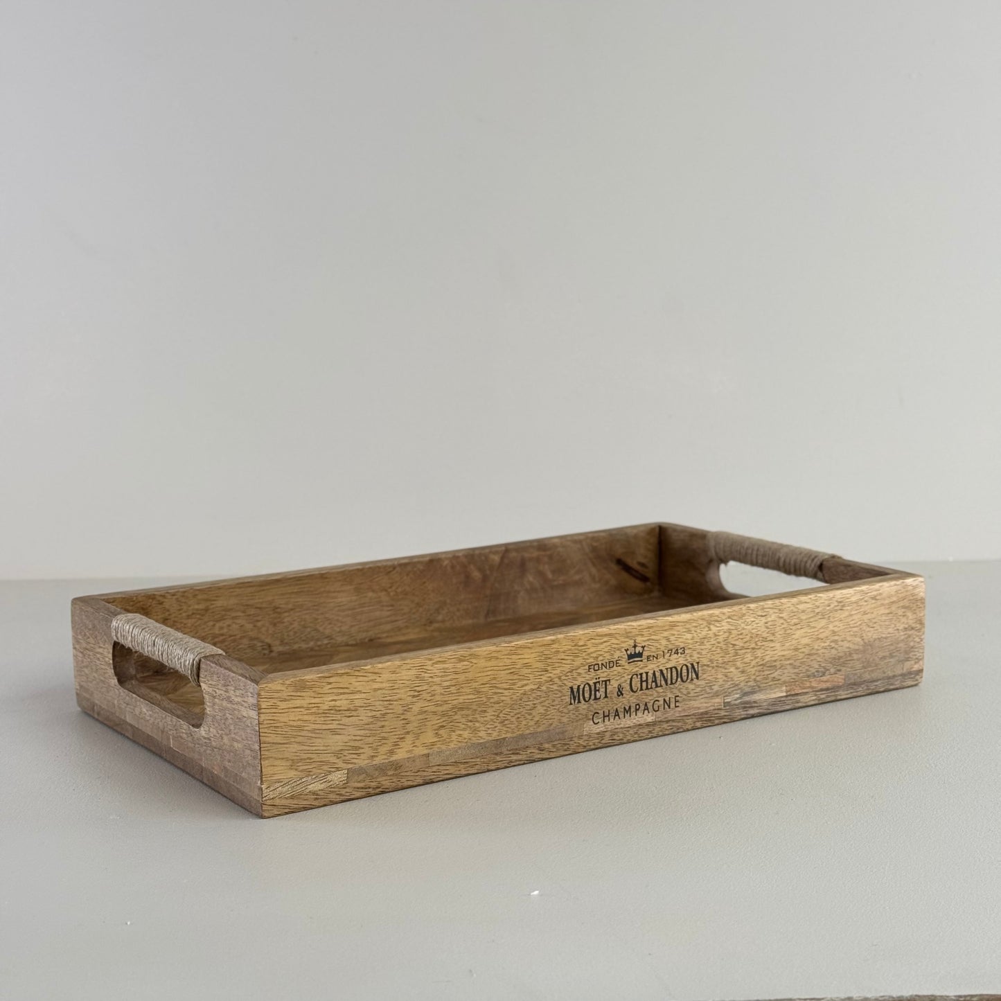 Moët & Chandon Champagne Medium Serving Tray Natural Wooden Patchwork