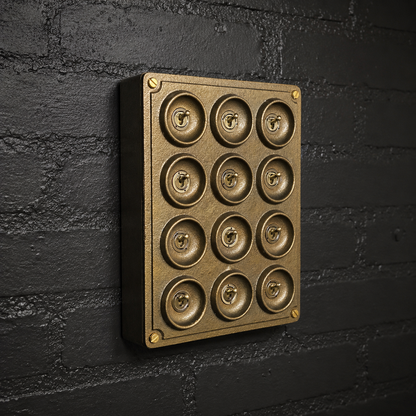 12 Gang 2 Way Bronze Solid Cast Metal Conduit Toggle Light Switch