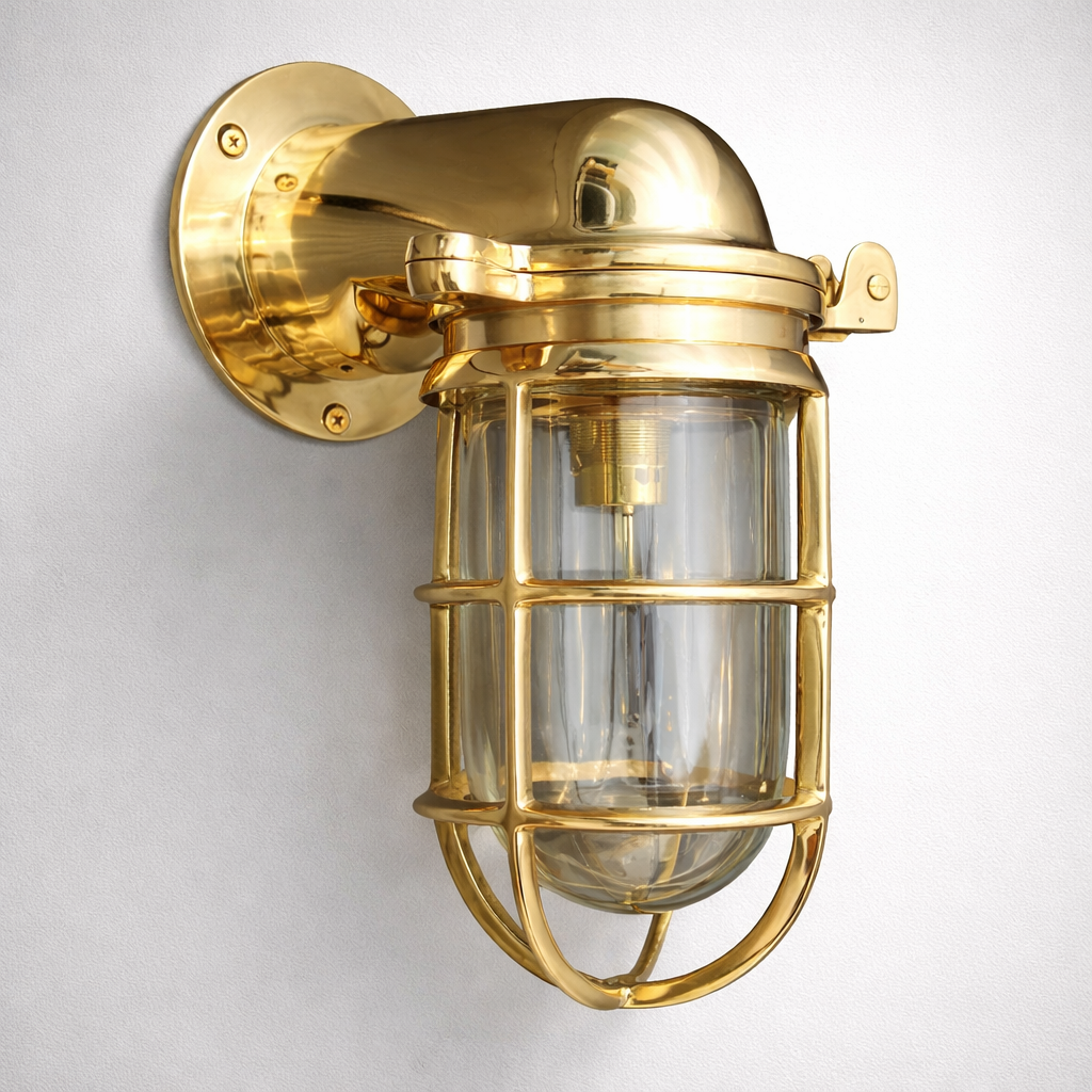 Happisburgh - Solid Brass Outdoor & Bathroom Wall Light - 10 Inch
