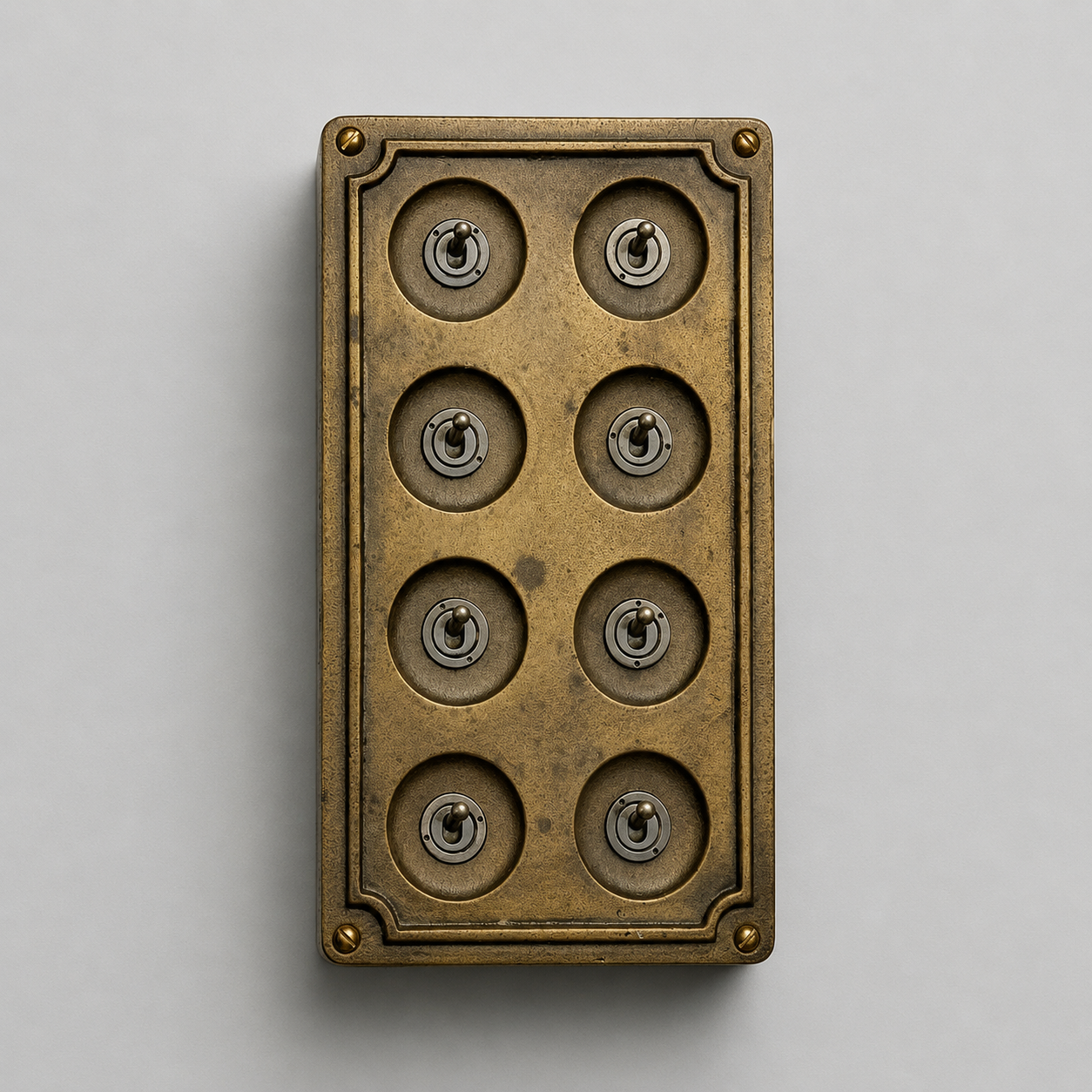 8 Gang 2 Way Bronze Solid Cast Metal Conduit Light Switch Industrial