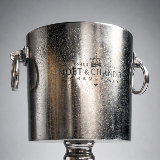 Moët & Chandon Champagne Ice Raw Cast Bucket Stand - Vintage Style Floor Standing Cooler Pedestal
