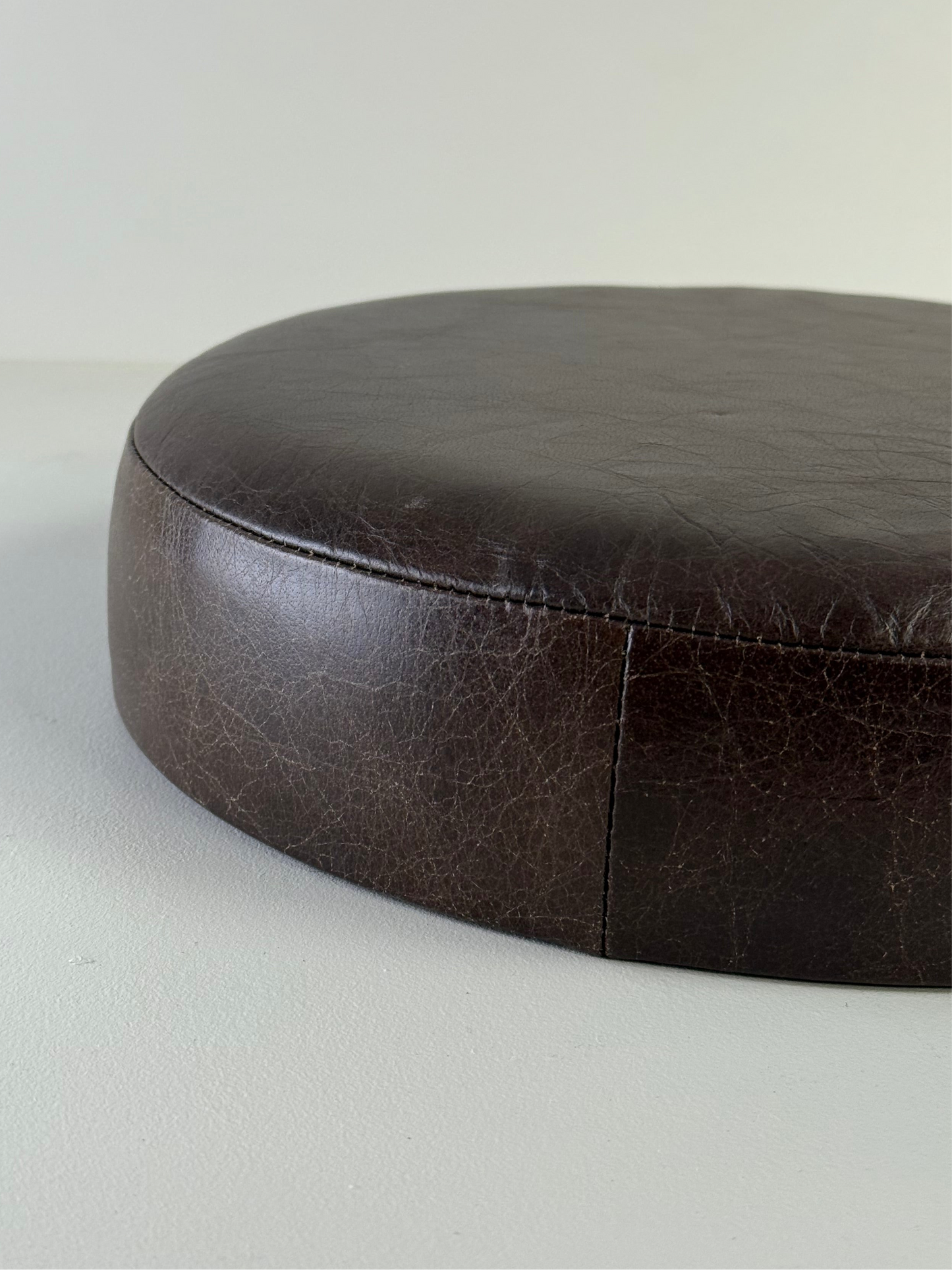 New Genuine Leather Vintage Brown Bar Stool Top Handmade | Vintage Style | Replacement Seat 12 Inch