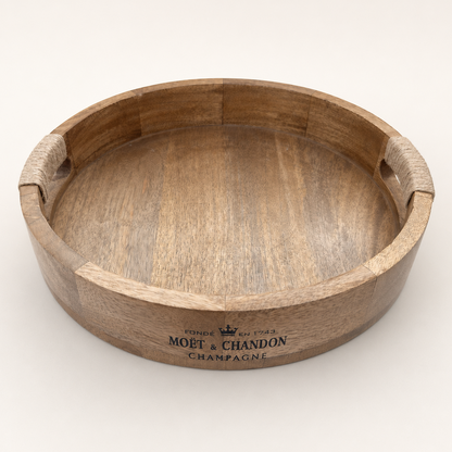 Moët & Chandon Champagne Medium Round Wooden Serving Tray - 31cm
