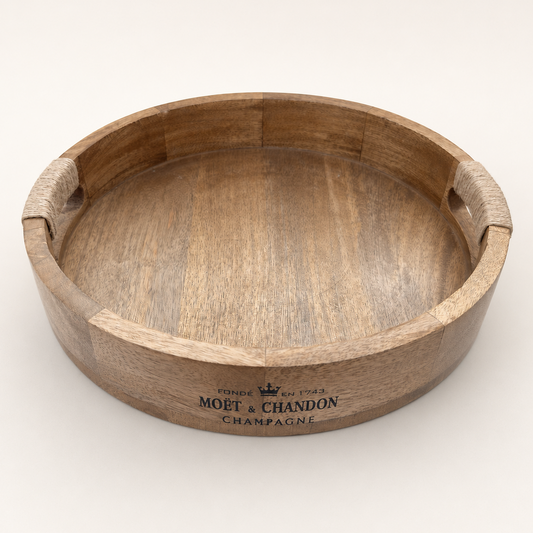 Moët & Chandon Champagne Medium Round Wooden Serving Tray - 31cm