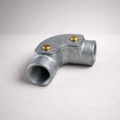 20mm Galvanised Inspection Elbow Conduit Bend with Brass Screws