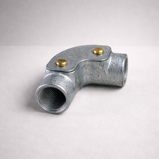 20mm Galvanised Inspection Elbow Conduit Bend with Brass Screws