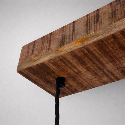 Cawston - Triple Track Coolicon Pewter Grey Pendant Lampshades Light Bar - Wood Beam & Pewter Metal Shades