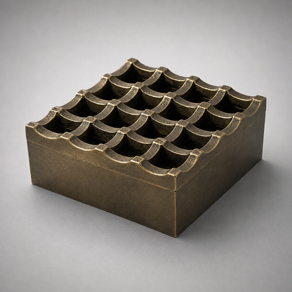 Antique Brass Cast Ashtray | Heavy Cigar Holder & Home Bar Decor