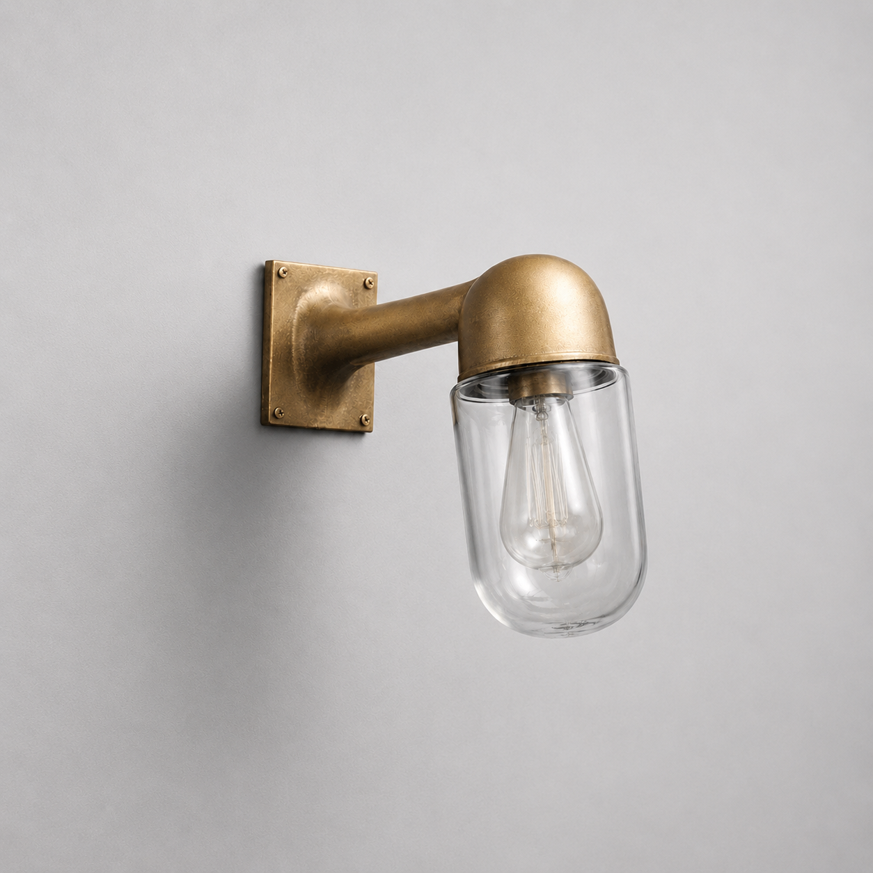 Langham - Raw Antique Brass Wall Light Outdoor & Bathroom Sconce