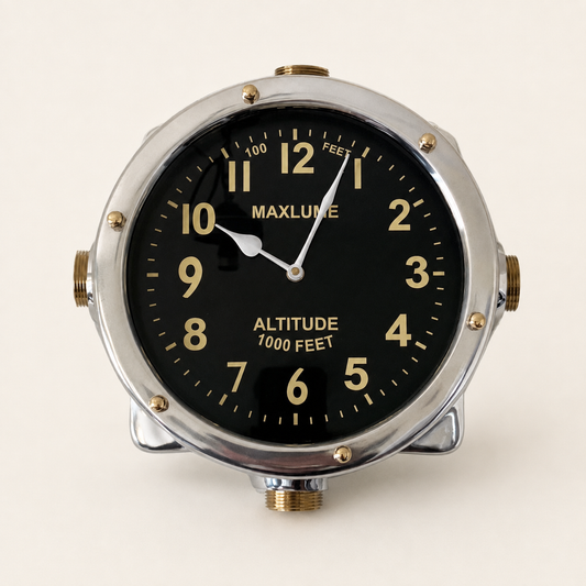 Aviation Solid Cast Flight Clock Altitude Industrial US Yacht Master