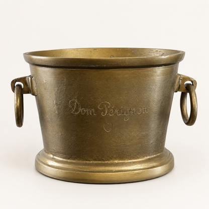 Dom Perignon Antique Brass Engraved Champagne Ice Bucket