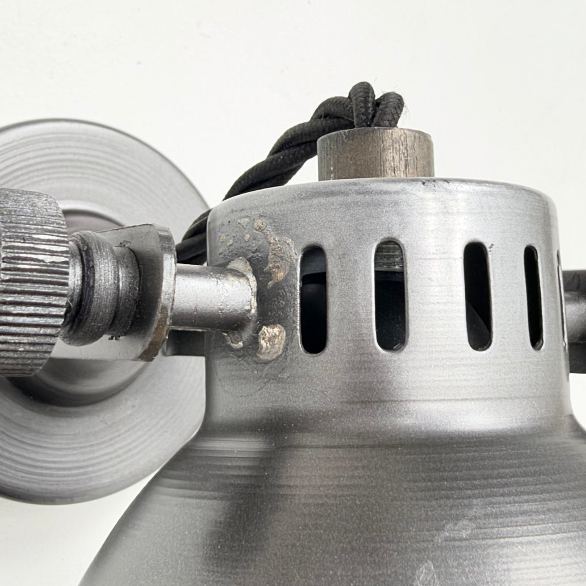 Colby ~ Solid Pewter Grey Steel Short Adjustable Arm Industrial Wall Light *Factory Second*