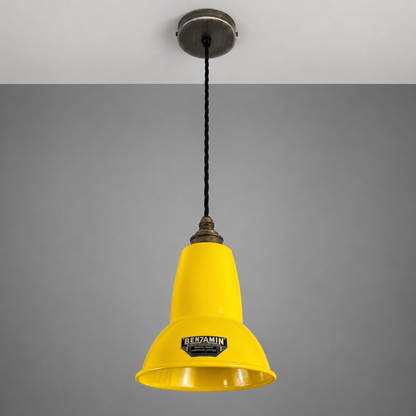 Alby - Summer Yellow Enamel Shade Pendant Light | 6 Inch