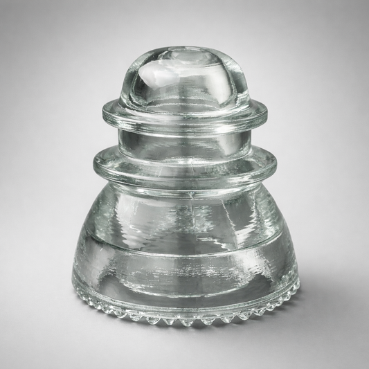 No 42 Hemingray Clear Glass Insulator Light Fitting - Ornament Industrial Decor Display