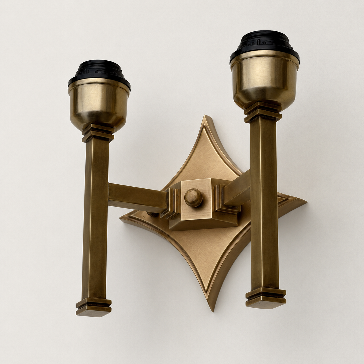 Double Antique Brass Wall Sconce Wall Light | Vintage Industrial 2 Arm