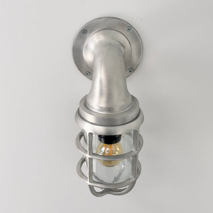 Beachamwell Raw Cast Swan Neck Wall Light - IP65