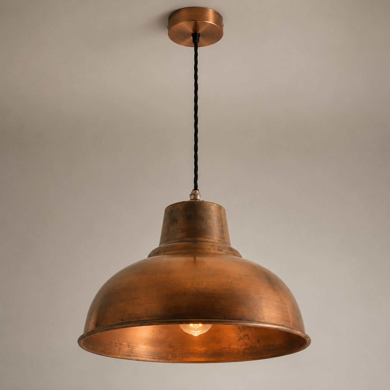 Salthouse XL ~ Copper Industrial Factory Shade Pendant Set *Pre Order* - 14.5 Inch