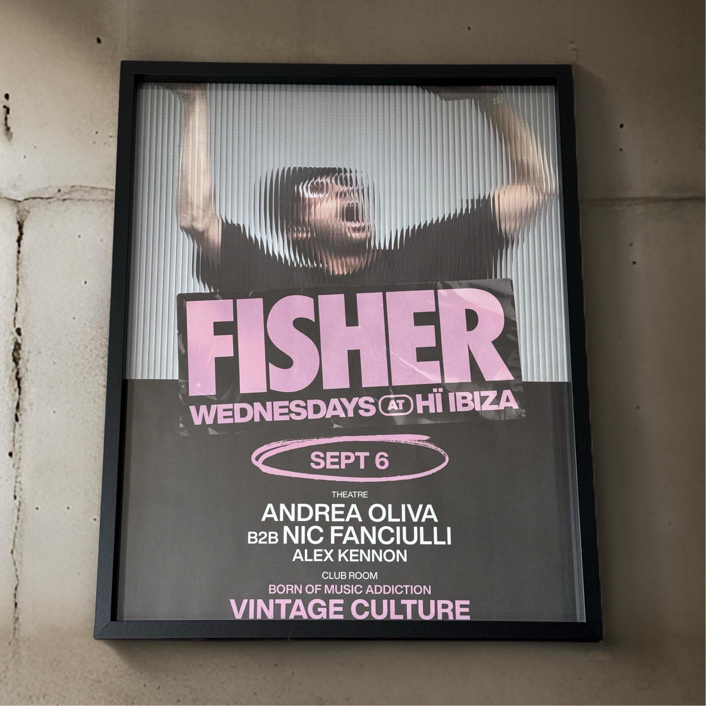 Fisher ~ Genuine Ibiza Framed Dj Artwork | Hi Ibiza | Luxury Black Frame