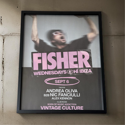 Fisher ~ Genuine Ibiza Framed Dj Artwork | Hi Ibiza | Luxury Black Frame