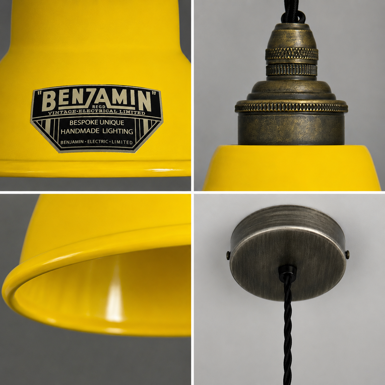 Alby - Summer Yellow Enamel Shade Pendant Light | 6 Inch