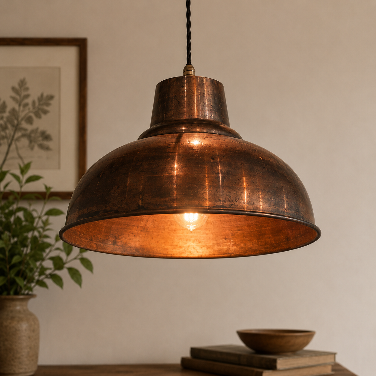 Salthouse XL ~ Copper Industrial Factory Shade Pendant Set *Pre Order* - 14.5 Inch